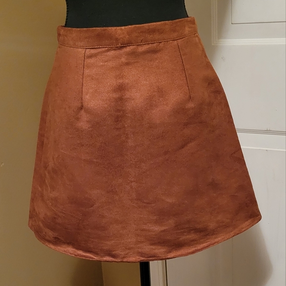 Rue 21 Cognac Faux Suede Mini Skirt - Picture 6 of 6